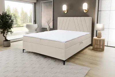 Produktbild von VENASI CAPRI Boxspringbett 180x200 mit 2 Bettkästen und TOPPER H2/H3 Matratze BEIGE CASTEL 03