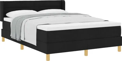 Obrázok produktu pre Posteľ s pružinovým rámom s matracmi Čierny 190 x 140 cm látka