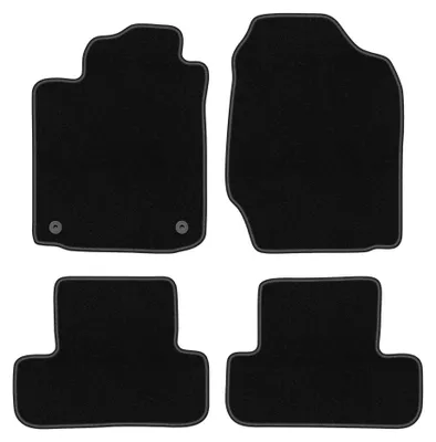 Produktbild von Velours-Fußmatten für Toyota Corolla Verso I 2001-2004 (Minivan) – 4-tlg, Schwarz, passgenau – Wielganizator BASIC