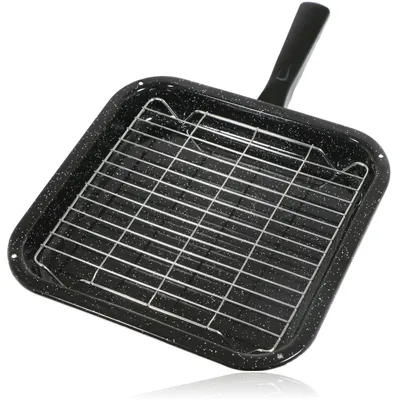Obrázok produktu pre Omgoods – Grilovacia panvica s nepriľnavým povrchom, štvorcový tvar, 27 x 28 cm – s odnímateľnou rukoväťou