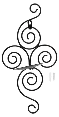 Immagine prodotto di Candeliere da parete, a doppia spirale, in ferro battuto, portacandele in metallo pieghevole per soggiorno, camera da letto, matrimonio, colore nero