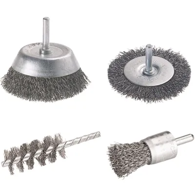 Produktbild von wolfcraft 1 Drahtbürsten-Set bestehend aus 4 Drahtbürsten