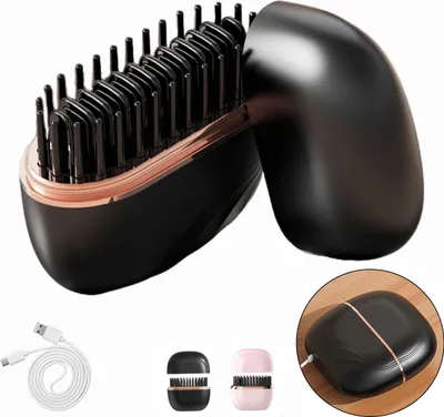 Produktbild von Glättbürste Kabellos – Haarglätter Bürste & Hot Comb mit 3 Temperaturstufen, USB-C & Schnellaufheizen in 30 Sekunden