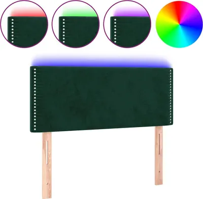 Produktbild von vidaXL LED Kopfteil Dunkelgrün 80x5x78/88 cm Samt