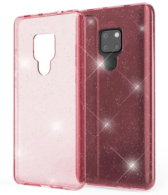 Produktbild von NALIA Glitter Hülle kompatibel mit Huawei Mate20, Glitzer Silikon Case Cover Pink