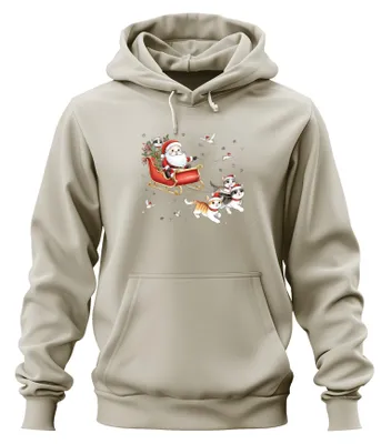 Obrázok produktu pre Santa Claus Sleigh Cats Kitten - Christmas Christmas Gift Uni mikina s kapucňou, Nature, S