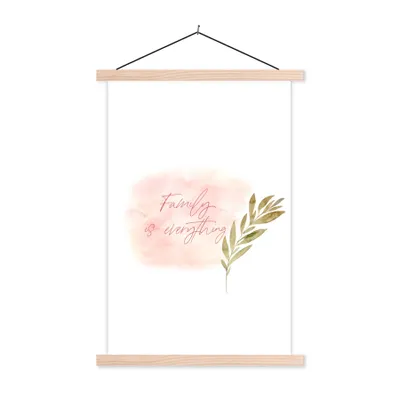 Produktbild von MuchoWow® Textilposter Familie - Zitate - Familie ist alles - Sprichwörter 40x60 cm mit holzfarbenen Rahmen - Poster