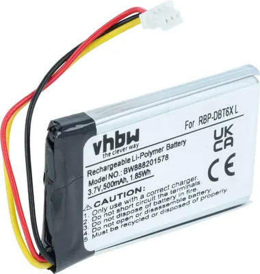 Produktbild von vhbw Akku kompatibel mit Datalogic RBP-6400 Barcodescanner POS (500 mAh, 3,7 V, Li-Polymer)