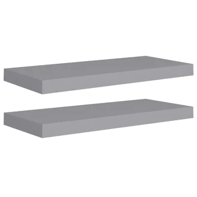 Image de Étagères murales flottantes 2 pcs Gris 60x23,5x3,8 cm MDF