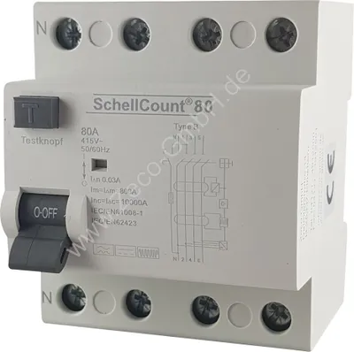 Produktbild von Fehlerstromschutzschalter Typ B FI-Schutzschalter 80A 30mA Allstromsensitiv 4-polig Wallbox  RCD
