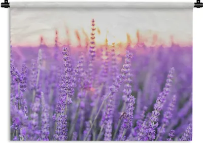 Produktbild von MuchoWow® Wandteppich Wandbehang Lavendel - Nahaufnahme - Lila - Blumen 60x45 cm Tapisserie Dekoration Wandtuch - Das Schlafzimmer
