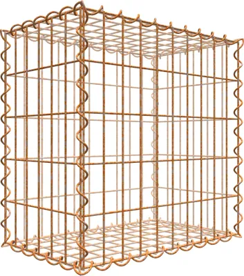 Produktbild von Rostige Gabione 50 cm x 50 cm x 30 cm (L x H x T), Maschenweite 5 cm x 10 cm, Spirale