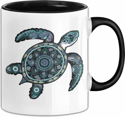 Produktbild von Schildlkröten Tasse Geschenk Grafik (Schwarz)