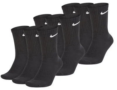 Produktbild von Nike Cushioned Crew Socken, Tennissocken, 9 Paar, schwarz, 42-46
