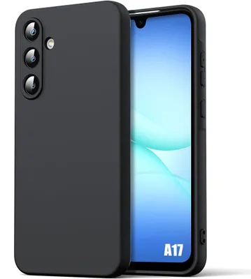 Image de Coque pour Samsung Galaxy A17 5G/4G, Protection Silicone Liquide Ultra Slim Souple Effet Mat Noir