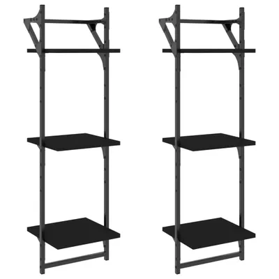 Produktbild von VidaXL 836258, Holz, Metall, Schwarz, 300 mm, 250 mm, 1000 mm, 2 Stück(e)