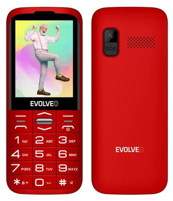 Zdjęcie produktu dla Evolveo EasyPhone 8595683203548, Klasyczny, Dual SIM, 7,11 cm (2.8"), 0,3 MP, 1700 mAh, Czerwony