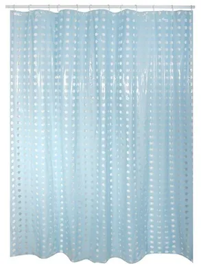Produktbild von MSV Duschvorhang mit Ringen - blau transparent - PVC - 180 x 200 cm