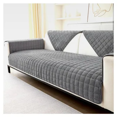 Produktbild von Waschbarer Sofabezug - Weiches Flanell Sofa Cover, rutschfester Bezug für 2 3 4 Sitzer Couch, Schutz für L-förmige Sofas (Grau, 70x150cm)