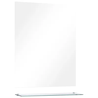 Zdjęcie produktu dla Lustro ścienne z półką, 50x60 cm, hartowane szkło
