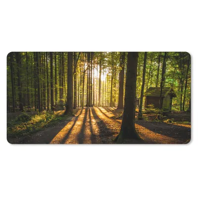 Produktbild von MuchoWow® Mauspad Mousepad Sonne - Bäume - Wald - Landschaft - Natur 60x30 cm - Mousepads - Maus Mat - Pad - Mausunterlage - Nachhaltig