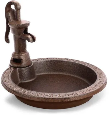 Productafbeelding van Ibenzoa® vogelbad van vorstbestendig gietijzer – tuinfontein-design, platte schaal, 16,5 x 18 x 13,5 cm, geschikt voor balkon en tuin