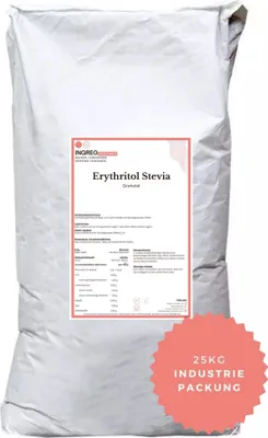 Produktbild von Erythritol Stevia  - (99,8% + 0,2%) Granulat (<40 Mesh) – 25 kg