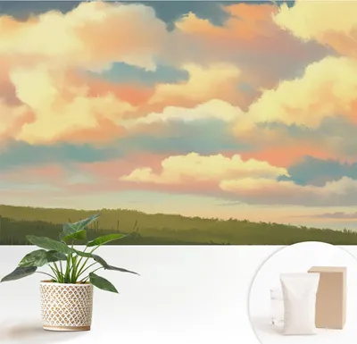 Obrázok produktu pre Samolepiaca fototapeta – 152 x 104 cm – tapeta – nástenná tapeta – nástenné obrazy – samolepiaca fólia – dekoratívna fólia – tapetová fólia – stena – dekorácia – obývacia izba – obloha, mraky