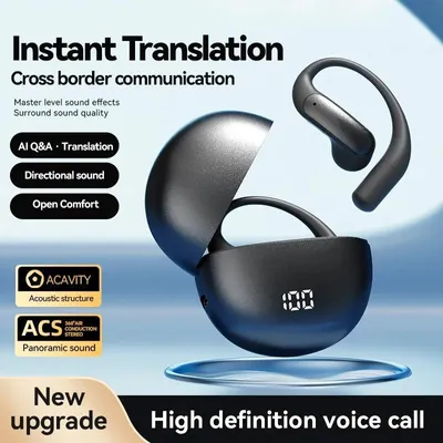 Produktbild von Kopfhörer mit KI-Übersetzung – Earbuds mit Echtzeit-KI-Übersetzung, kompatibel mit 5.4, bidirektionale Smart-Sprachfunktion, kabellose Ohrhörer