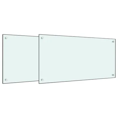 Image de Dosserets de cuisine 2 pcs blanc 80x40 cm verre trempé