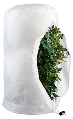 Produktbild von Winterschutz für Pflanzen - Pflanzenschutz im Winter mit Zugband und Reißverschluss | Wiederverwendbarer Pflanzenschutzsack für Kübelpflanzen