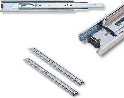 Produktbild von Teleskop Schubladenschienen 25-110 cm 1 Paar – Kugelgelagert Vollauszug Silber – Belastbar bis 30 kg – Auszugsschienen für Küchen- & Werkstattmöbel