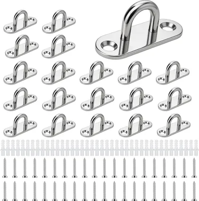 Imagen del producto de Placa de acero inoxidable M5, 20 unidades, con tornillos, para embarcaciones y toldos