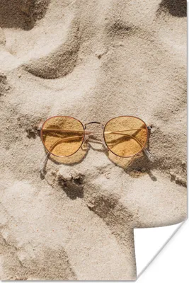Produktbild von MuchoWow® Poster Sonnenbrille - Sand - Orange 60x90 cm - Wanddekoration