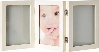Produktbild von Babyfotolijst Set mit Fotos für das Kinderzimmer - Hand- und Fußabdruck-Kit für Jungen und Mädchen - Holz-Fotolijst
