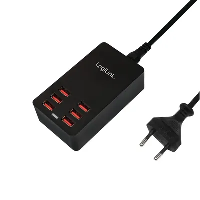 Obrázok produktu pre LogiLink USB Ladegerät 6 Port, 32W, schwarz