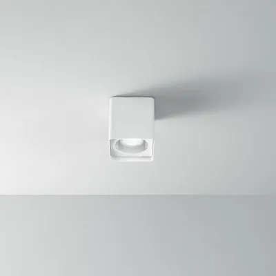 Immagine prodotto di Plafoniera Moderna Brick Metallo Bianco Vetro 1 Luce Gu10