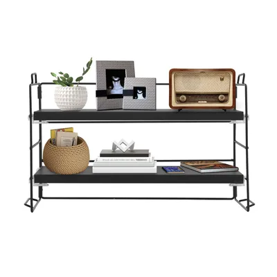 Obrázek produktu pro Stolní organizér Dvoupatrový úložný organizér 37*16,5*24 cm (černý)