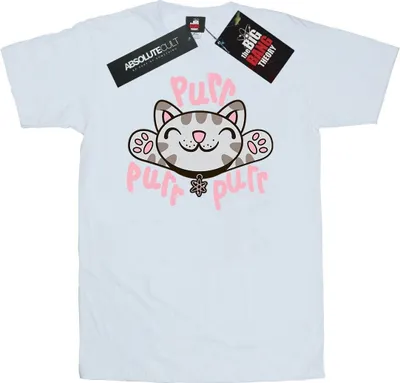 Imagen del producto de Camiseta para hombre de la serie "The Big Bang Theory" con el diseño "Soft Kitty Purr", modelo BI12820 (talla 3XL), color blanco