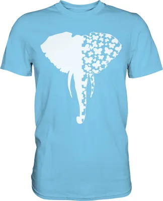 Produktbild von Elefant Schmetterling T-Shirt – Sky Blue / M