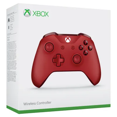 Produktbild von Microsoft Gamepad, Rot, Bluetooth, für Xbox One S, Windows 10, Tablets & Smartphones, 153x61x102 mm (B x H x T), rotfarbener Farbverlauf, mit Vibration, 6m Reichweite