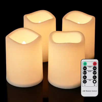 Immagine prodotto di Set di 4 candele a LED per uso esterno, con telecomando e timer