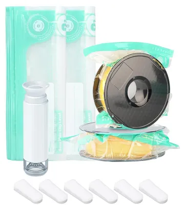 Produktbild von 3D Drucker Filament Vakuumbeutel Kit 22 Stück Aufbewahrung Handpumpe Dichtungsclips 1.75/2.85/3mm