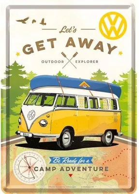 Produktbild von Nostalgic-Art - Blechpostkarte - Volkswagen - VW Bulli - Let's Get Away!