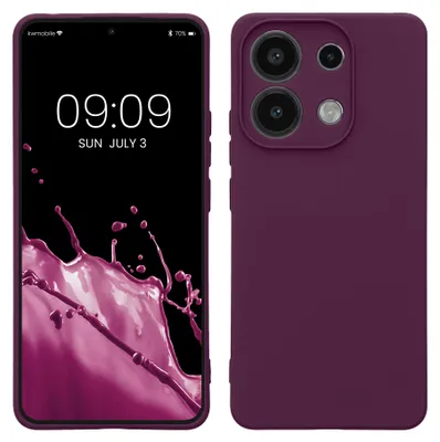 Produktbild von kwmobile Slim Case kompatibel mit Xiaomi Redmi Note 13 4G Hülle - Handyhülle aus Silikon in Bordeaux Violett