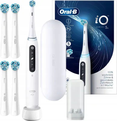 Immagine prodotto di Oral-B | Spazzolino elettrico - Serie iO 5 - Bianco - Con funzione IA - 5 modalità di pulizia