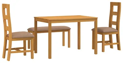 Immagine prodotto di vidaXL Set da pranzo, 4 pezzi, grigio, legno massello di quercia