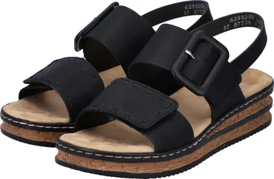 Produktbild von Rieker Damen Keilsandaletten Sandalen 62950-00 tiefschwarz , Schuhgröße:40 EU
