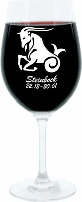 Immagine prodotto di Leonardo Weinglas 400 ml, Motivglas, Sternzeichen Steinbock, Geschenk, Stimmungsglas mit Gravur, Moodglas, 22 cm