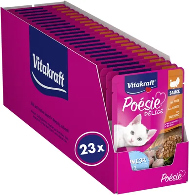 Productafbeelding van Vitakraft Poésie Délice, Junior, natvoer voor katten, kattenvoer in saus, met vis